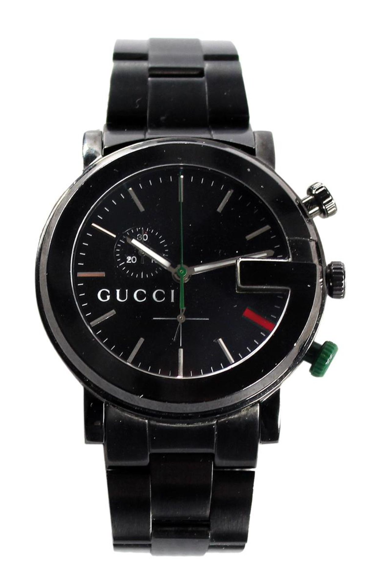 Gucci 101M ChronoHerrenarmbanduhr. Modell mit schwarzem, rundem Gehäuse. Quarzwerk (nicht