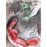 Chagall,M.Dessins pour la Bible. Paris, Verve 1960. Fol. Mit 24 farb. Orig.-Lithographien u. 96 Taf.