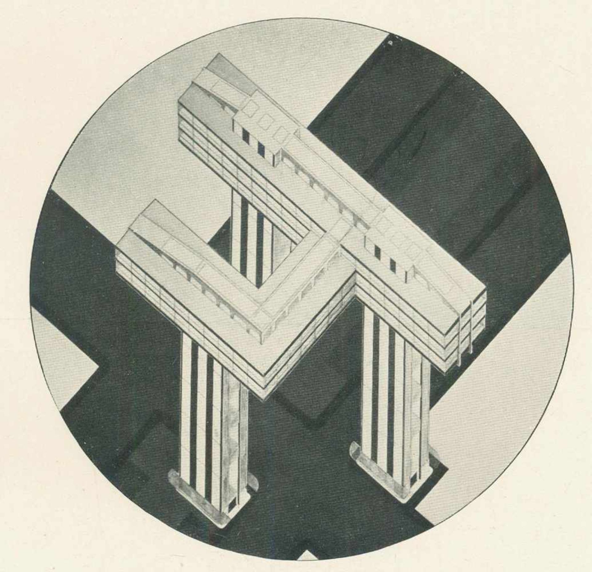 Lissitzky,E.Russland. Die Rekonstruktion der Architektur in der Sowjetunion. Wien, Schroll 1930. 4°. - Bild 2 aus 2