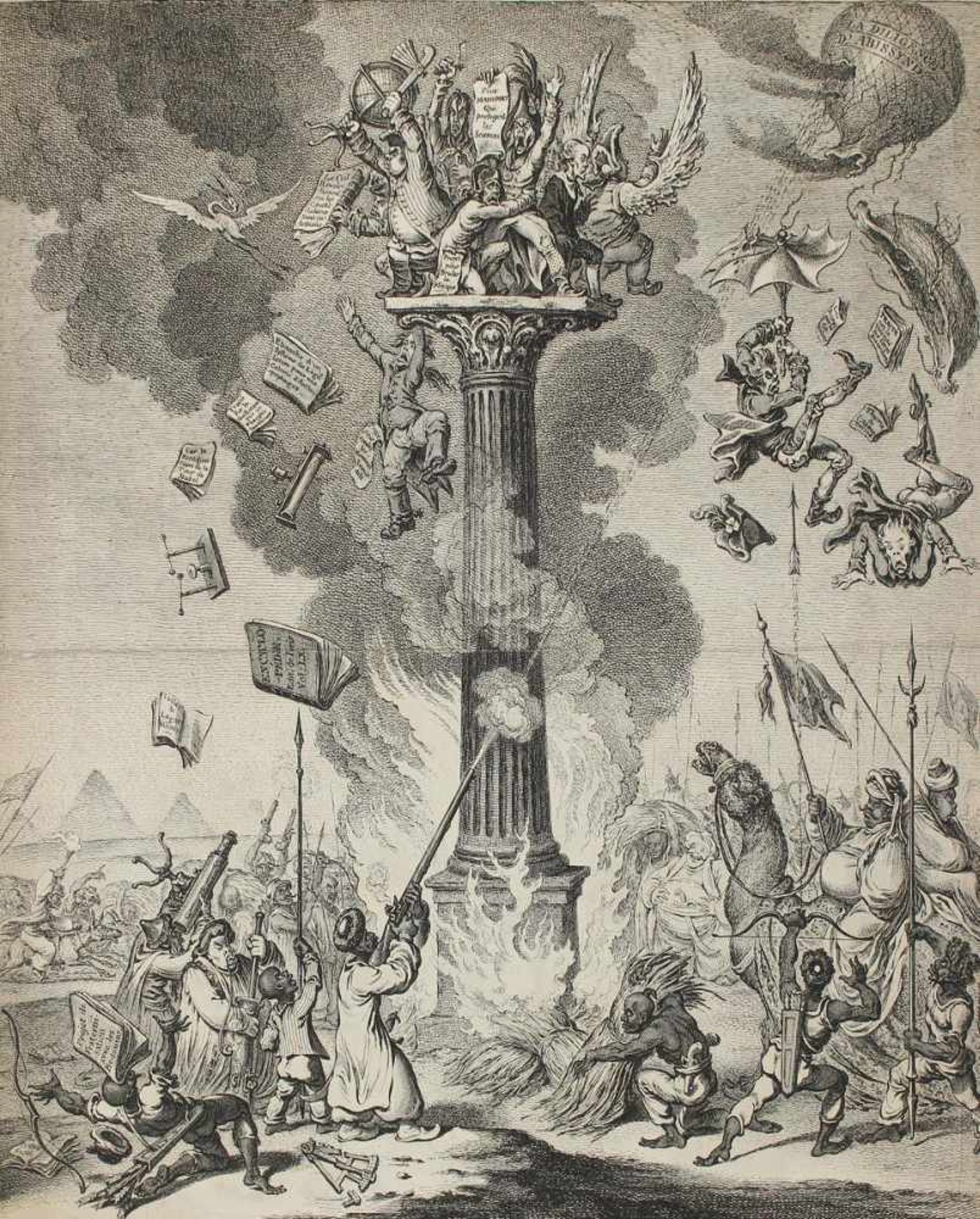 Gillray, James(1757 Chelsea - London 1815). Siege de la Coronne de Pompee. Science in the