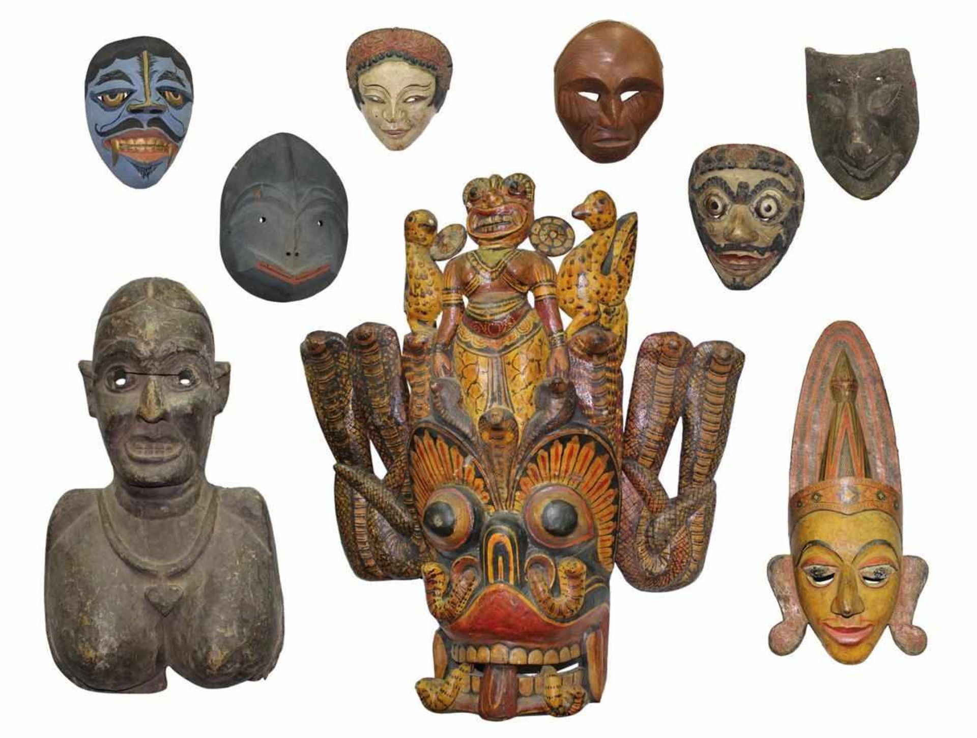 Museale Maskenvon 35 musealen Masken. Viele seltene Stücke, die im Kunsthandel u. Auktionen erworben - Image 6 of 14