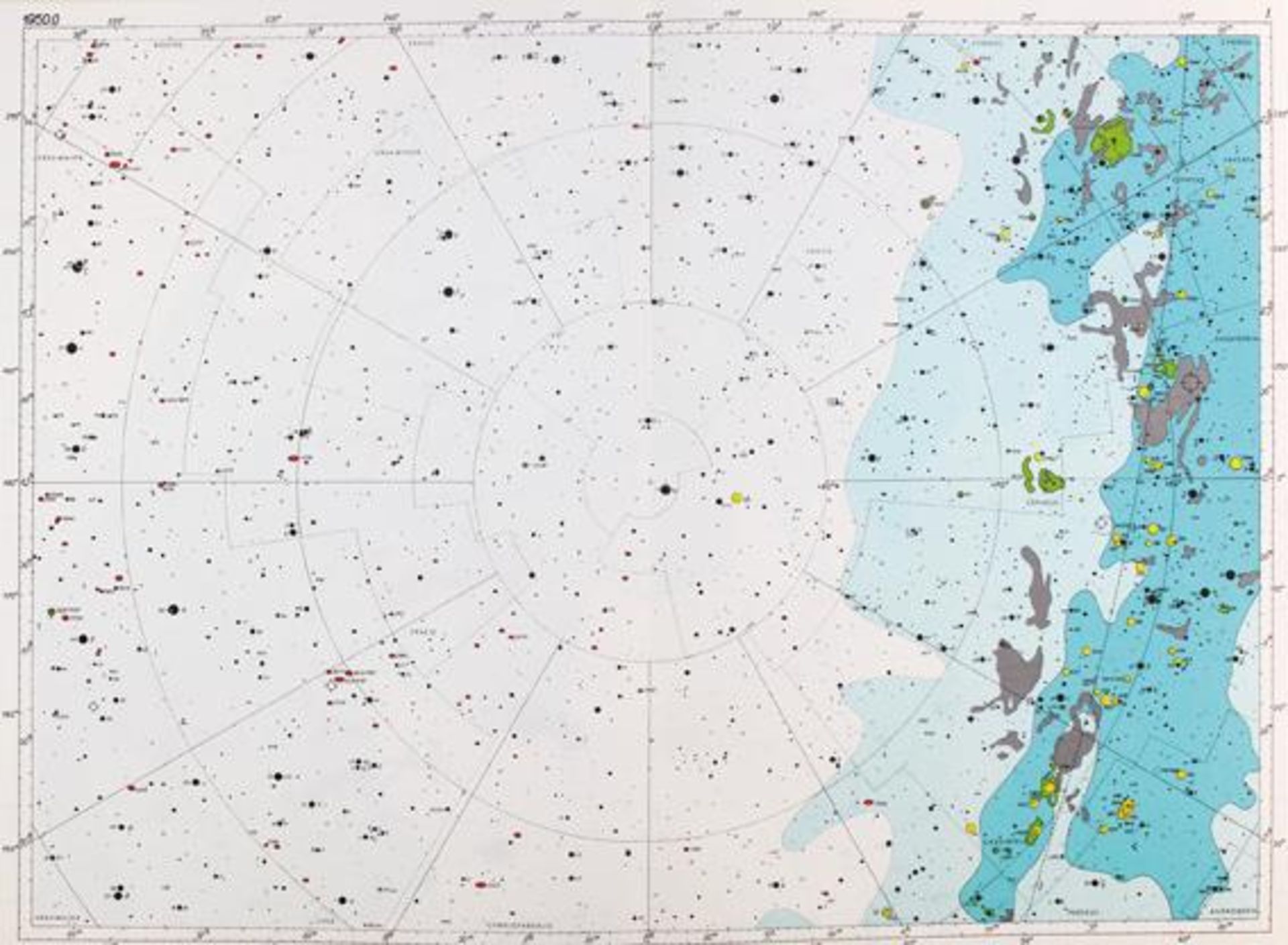 Becvar,A.Atlas of the Heavens. Atlas coeli 1950.0. Mit 16 gefalt. farb. Karten. - Atlas borealis.