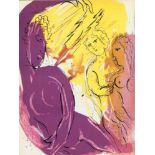 Chagall,M.Bible. Paris, Verve 1956. 4°. Mit farb. lithogr. Titel u. 28 (16 farb.) Orig.-Lithogr. von