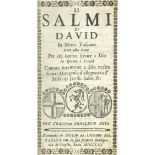 Salmi di David, Li,In Metro Toscano. Soglio, Gadina 1753. Mit zahlr. Noten. 2 Bl., 626 S., 3