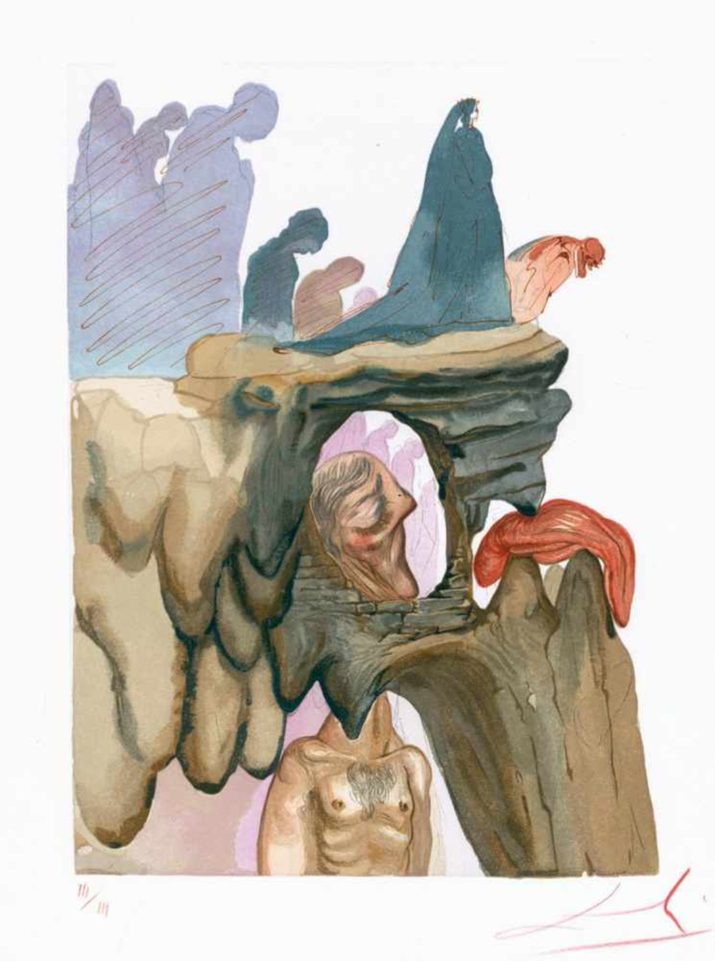Dante,A. La divine comédie. 1963. Suite von 98 Farbxylografien von Salvador Dali auf B.F.K. Rives ( - Bild 9 aus 30