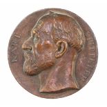 Carl Spitteler Portraitmedaillevon August Heer. Große Bronzemedaille D: 10 cm. Portrait des Carl