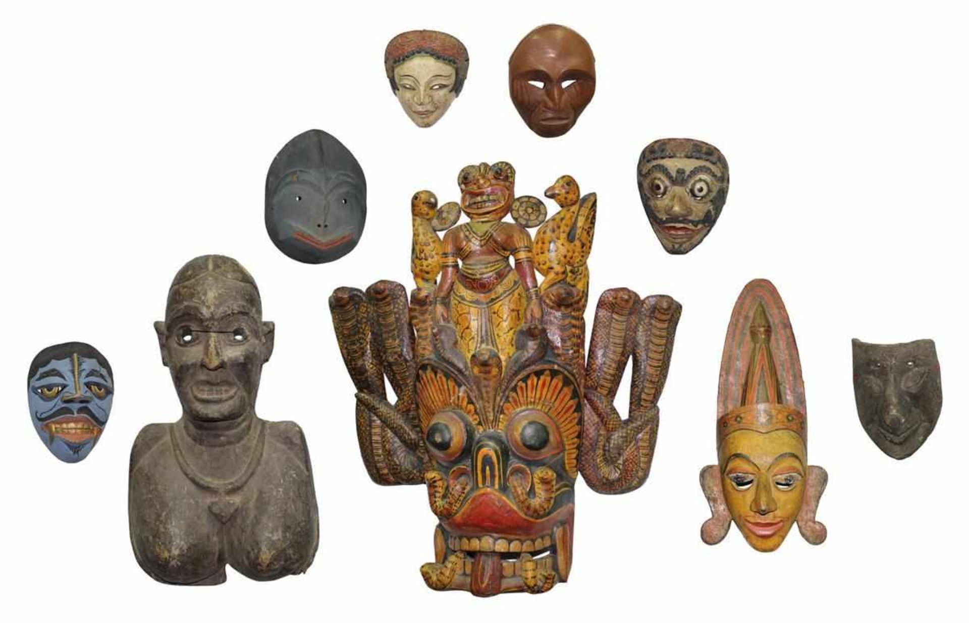 Museale Maskenvon 35 musealen Masken. Viele seltene Stücke, die im Kunsthandel u. Auktionen erworben - Image 5 of 14