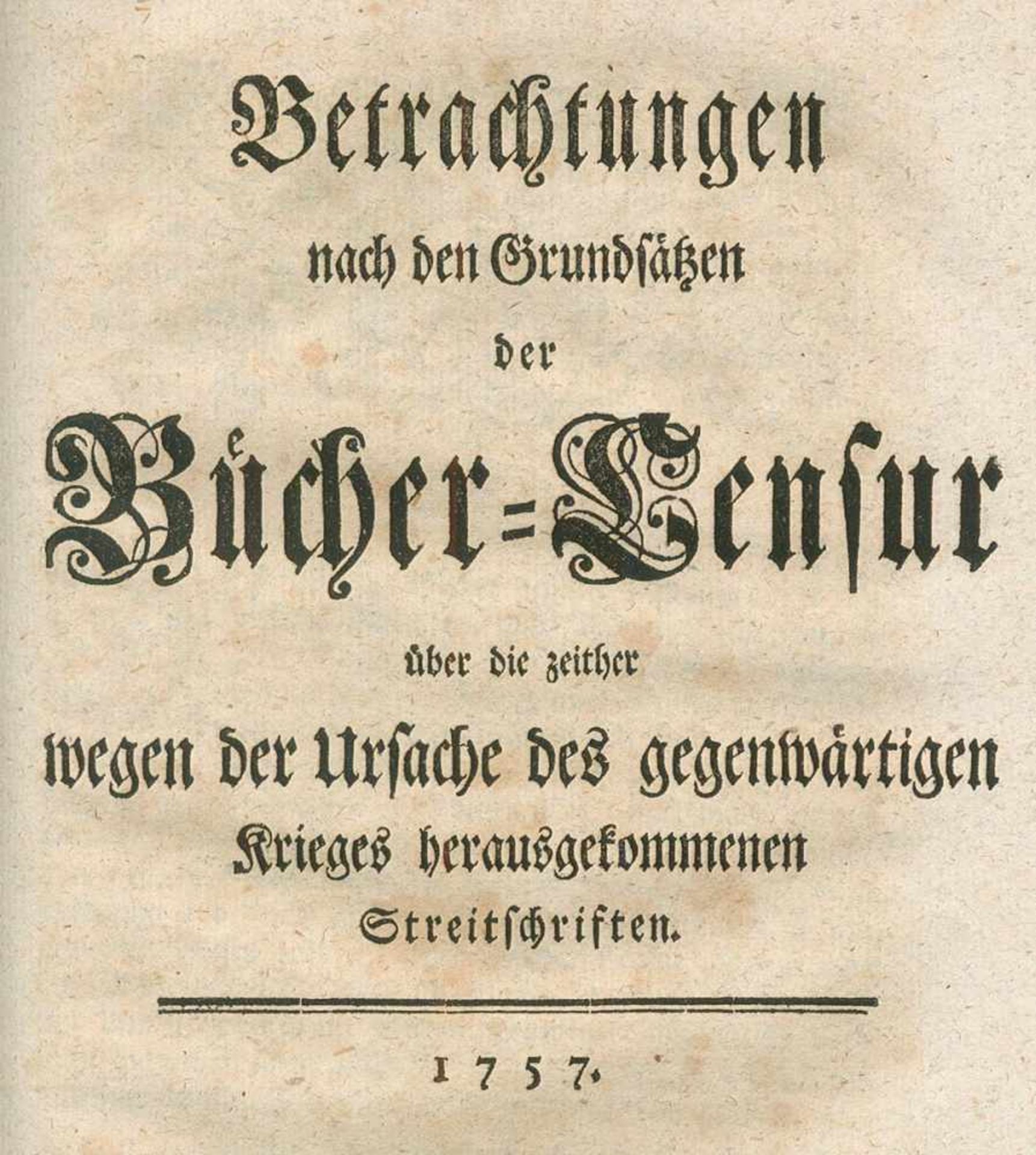 Sammlungvon ca. 95 Staatsschriften, die über den bis 1756 angegangenen Krieg überw. in Deutschland - Bild 3 aus 3