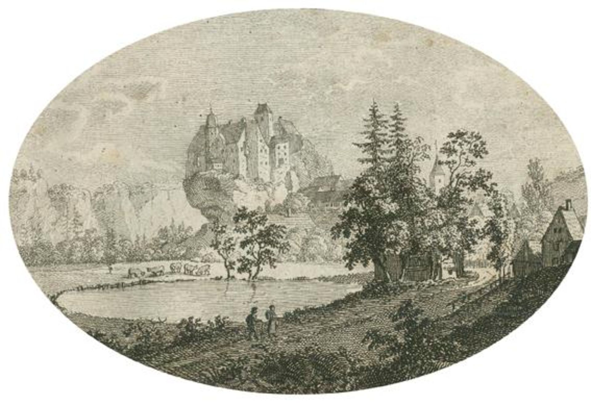 Endler,F.G.Ansichten aus Schlesien. Sammelband mit 94 (darunter wenige gefaltete) Kupfertaf. (11,8 x - Bild 2 aus 2