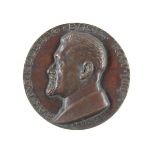 E.A.Stückelberg Portraitmedaillevon August Heer. Große Bronzemedaille D: ca 10 cm. Portrait des