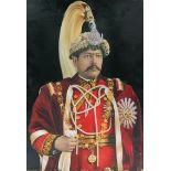 Nepal.11 Portraits verschiedener Maharajas. Anfang 20. Jhdt. Großformatige (je ca. 58 x 41,5 cm),