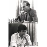 Foto. München 1991.Konvolut von 7 schwarzweißen Pressefotos mit Aufnahmen vom "4. Münchener Schach -