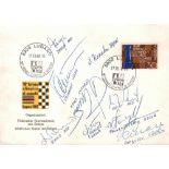 Lugano 1968.Briefumschlag mit Schachmotiv, farbiger Briefmarke und 2 Sonderstempeln zur