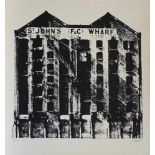 Winner, Gerd.(St. John's (F&C) Wharf). Serigraphie auf Papier (schwarzweiß). Nummeriert und signiert