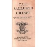 Sallustius. (Caius Sallustius Crispus).Quae extant. London, Brindley, 1744. 12°. 179 Seiten, 6