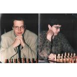 Foto. Dortmund 1997.Konvolut von 3 farbigen Pressefotos mit Aufnahmen vom Sparkassen Chess - Meeting