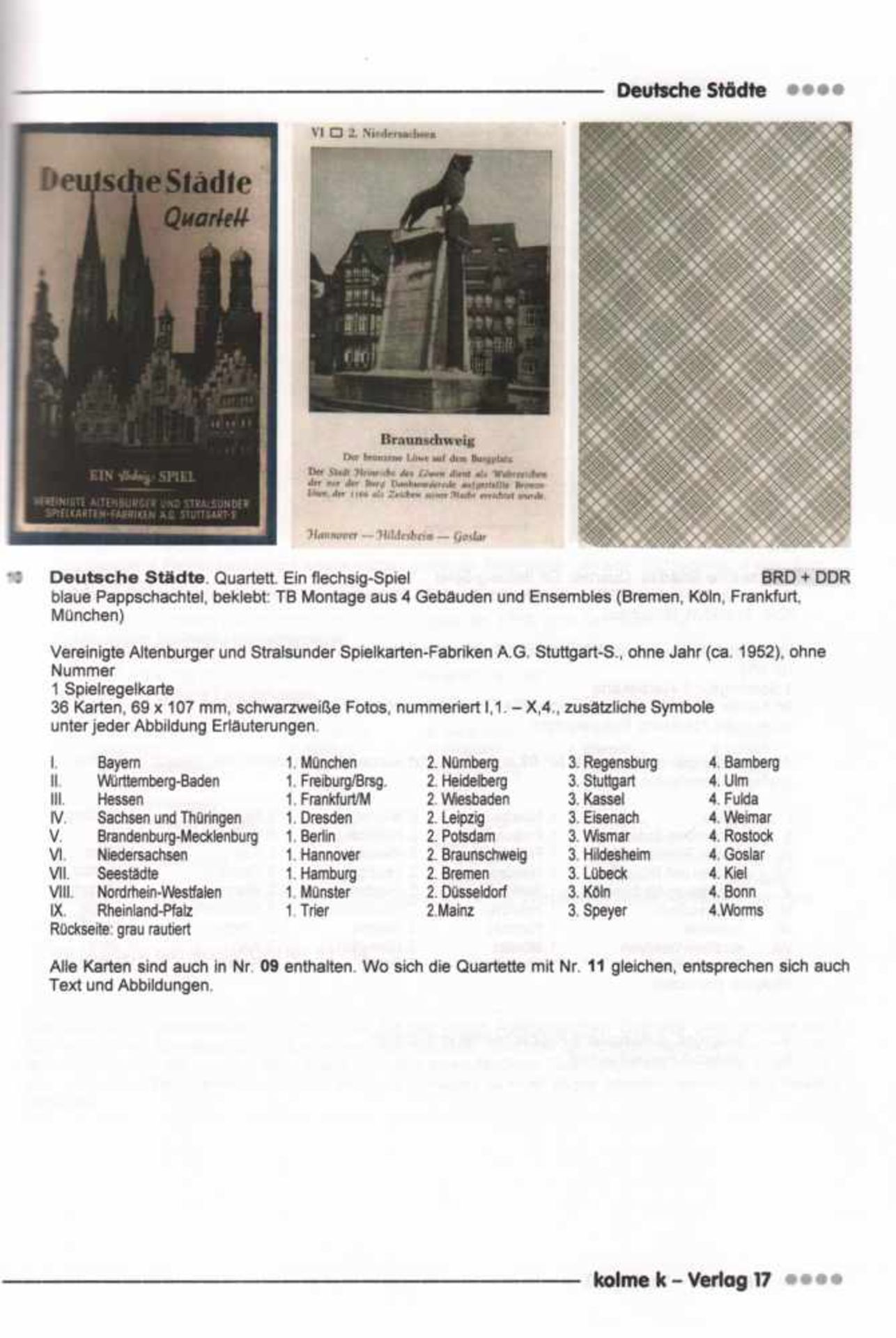 Ansichten von Deutschland.Sammlung von 620 Quartettspiele von Dieter Osteneck, meist von - Bild 8 aus 9
