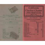 Damespiel. California Checker Chatter.Official Publication of the California Checker Association.