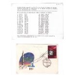 Sewastjanow, Witali.Briefumschlag mit Raumfahrtmotiv, Sonderstempel vom 7.VII. 1970,