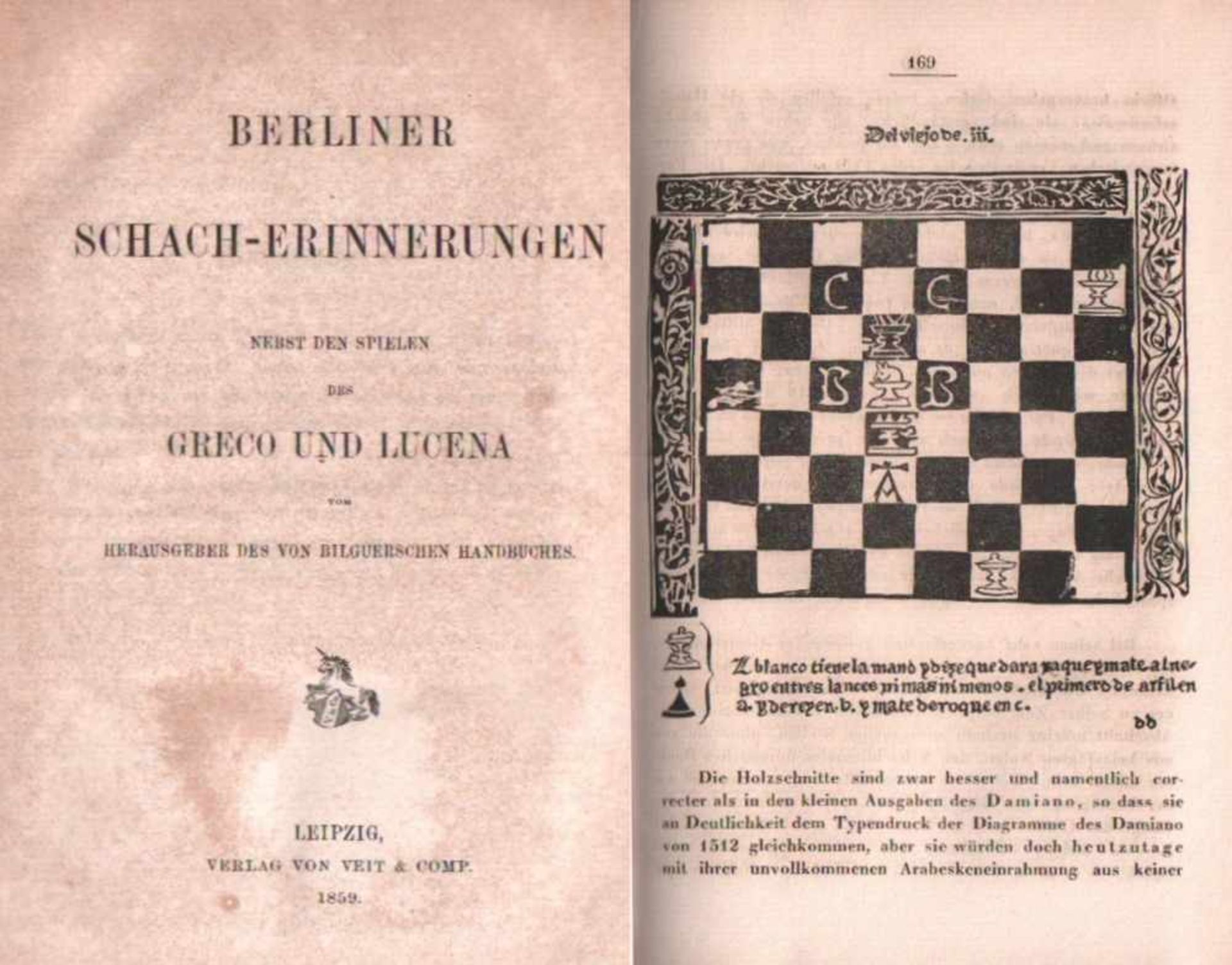 (Lasa, Thassilo von Heydebrand und der)Berliner Schach - Erinnerungen nebst den Spielen des Greco