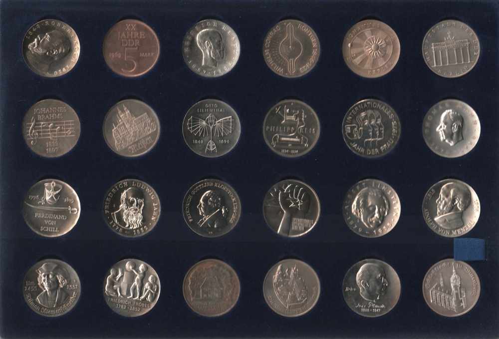 DDR. 47 Münzen à 5 Mark.Kupfer - Nickel - Zink. Gedenkmünzen. VEB Münze der DDR Berlin 1968 - - Image 2 of 3