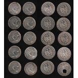 Deutsches Reich. 10 Silbermünzen zu 5 Reichsmark.Paul von Hindenburg. 1935 - 1938. Vorderseite: