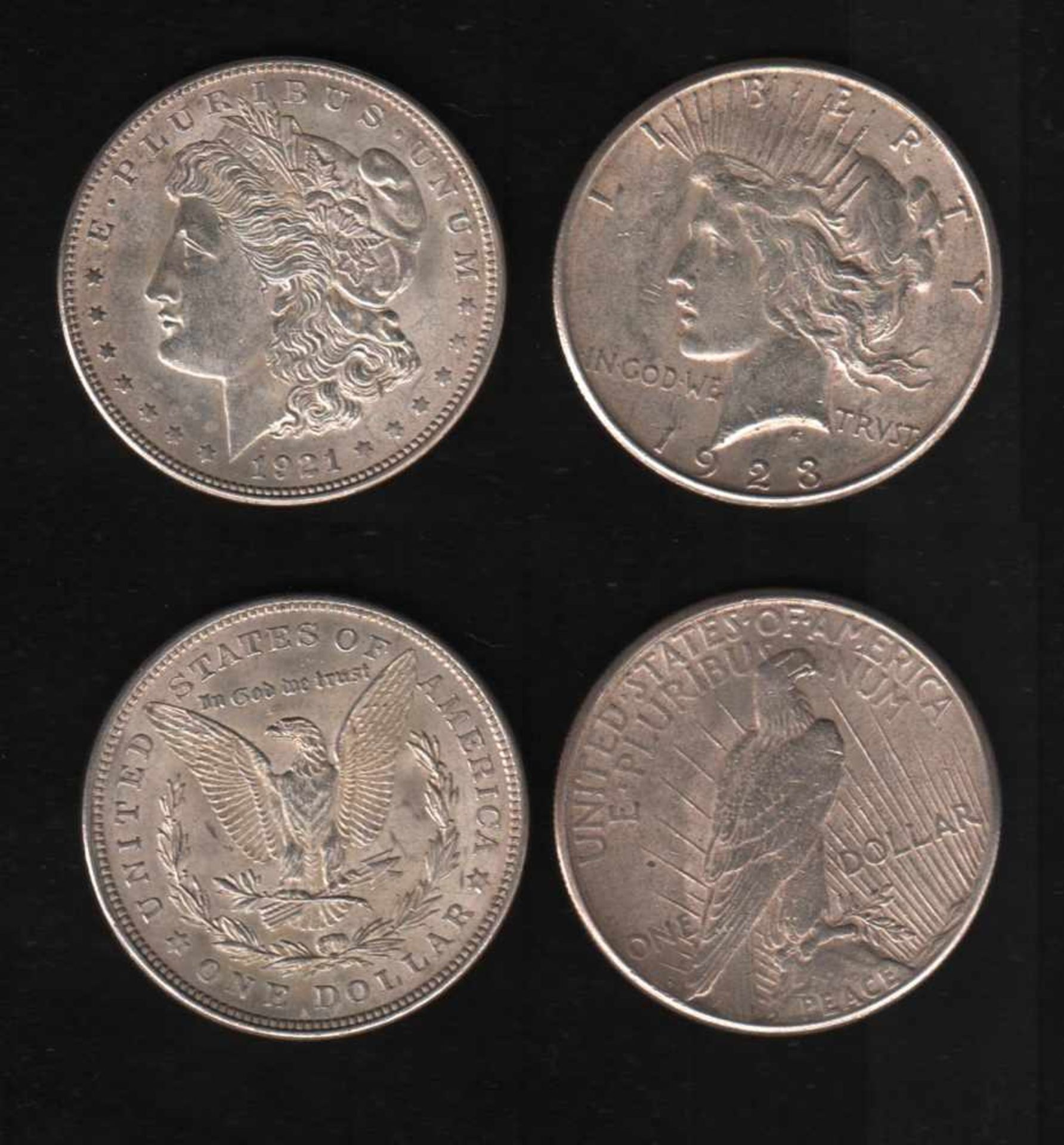 USA. Silbermünze. 1 Dollar.Freiheitskopf (Morgan - Type). 1921. Vorderseite: Freiheitskopf und
