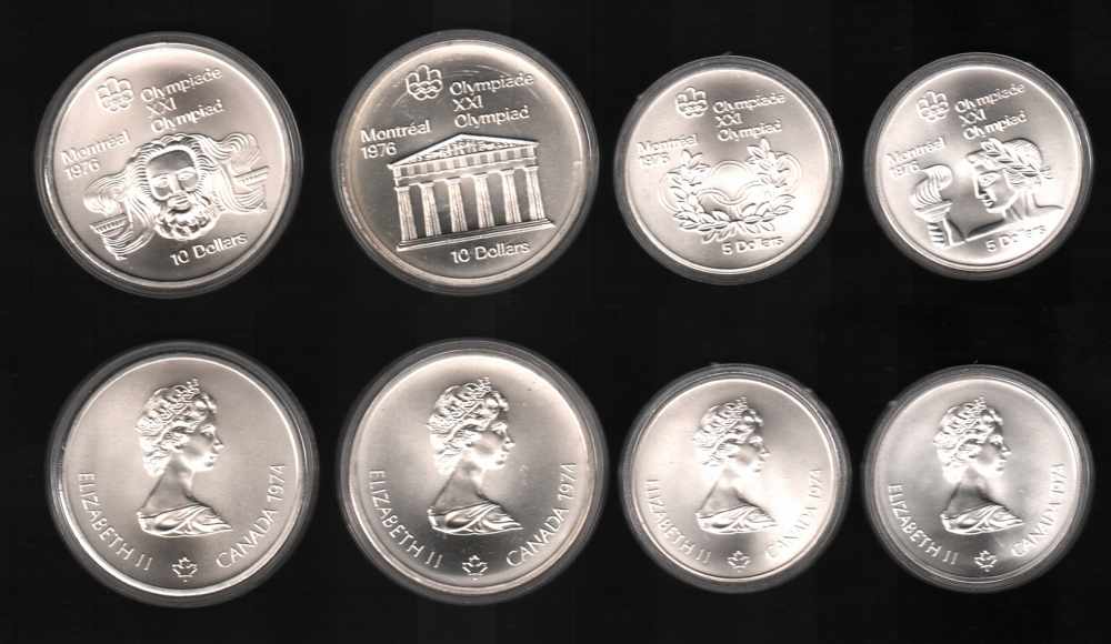 Kanada. 12 Silbermünzen.XXI Olympiad Montreal 1976. 6 Münzen zu 5 Dollars und 6 Münzen zu 10 - Image 4 of 4