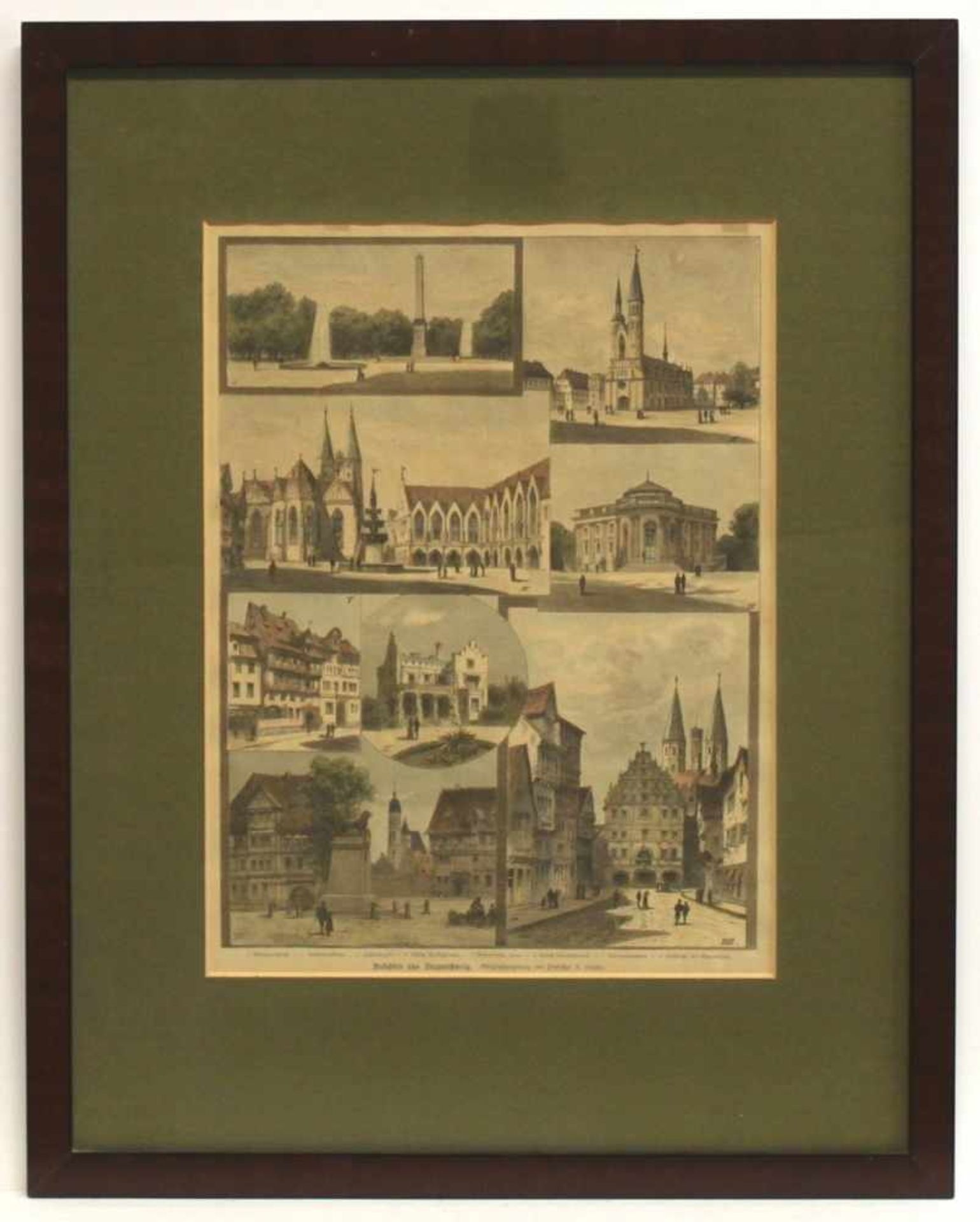 Braunschweig. Gesamtansicht."Brunsvica. Braunschweig". Originaler Kupferstich von C. Buno bei M. - Image 2 of 3