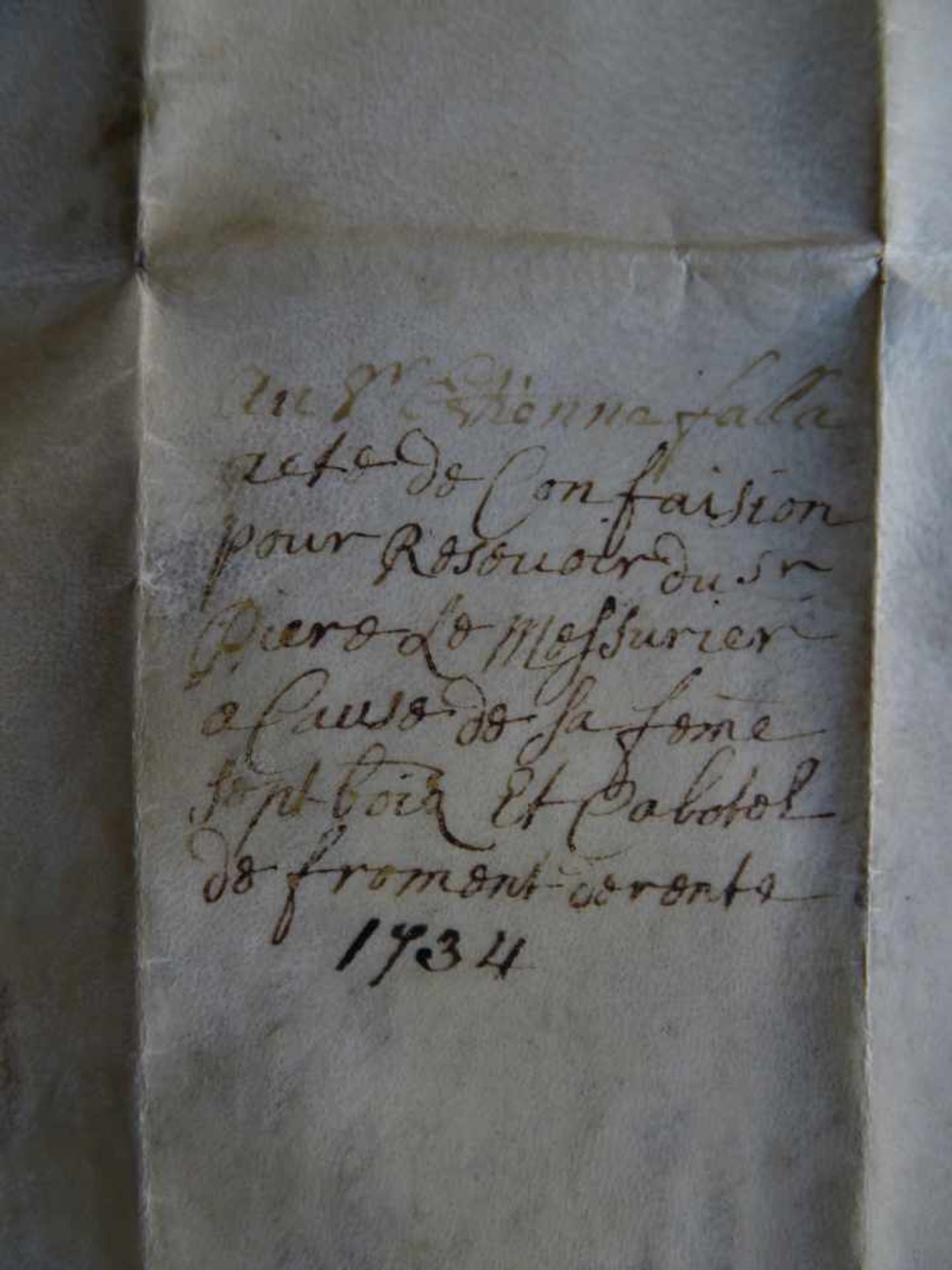 Le Marchant, Joshua(1717 - 1751). Französische Handschrift auf Pergament mit 3 Unterschriften von ' - Bild 5 aus 5
