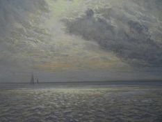 Jansen, Hans(St. Annen/Dithmarschen 1896 - 1987 Altenholz). Boote auf dem Meer. Pastellkreide auf