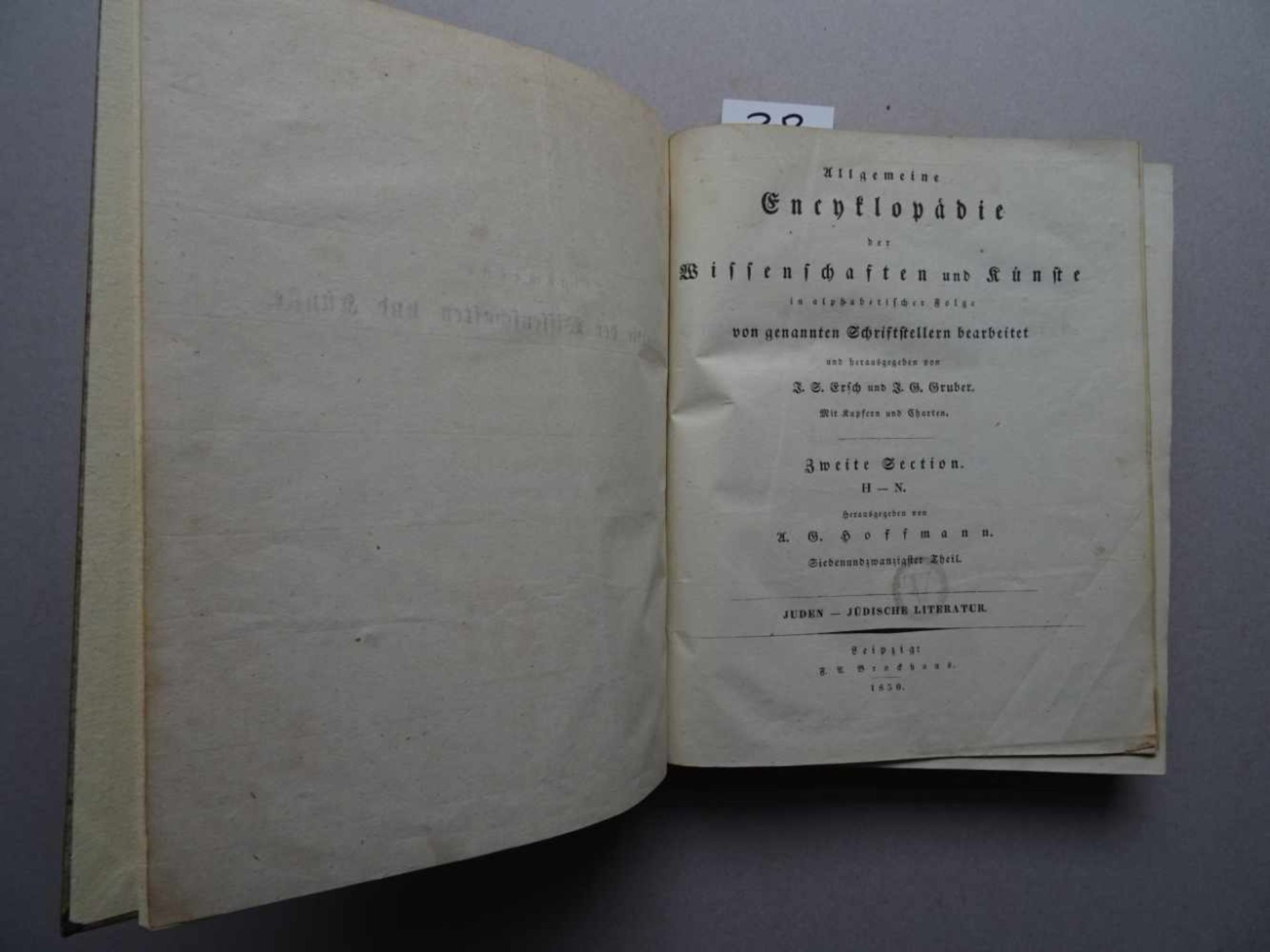 Judaica.- Hoffmann, A.G.(Hrsg.). Allgemeine Encyklopädie der Wissenschaften und Künste in
