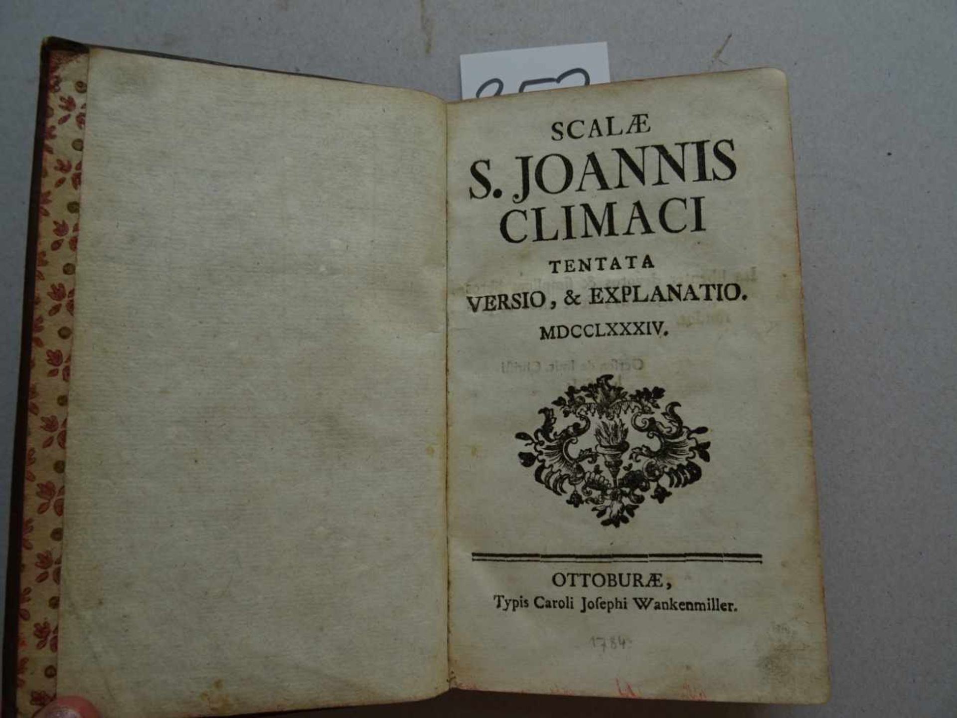 Climacus, J.Scalae tentata versio, & explanatio. Ottoburae (= Innsbruck), Wankenmiller, 1784. 3