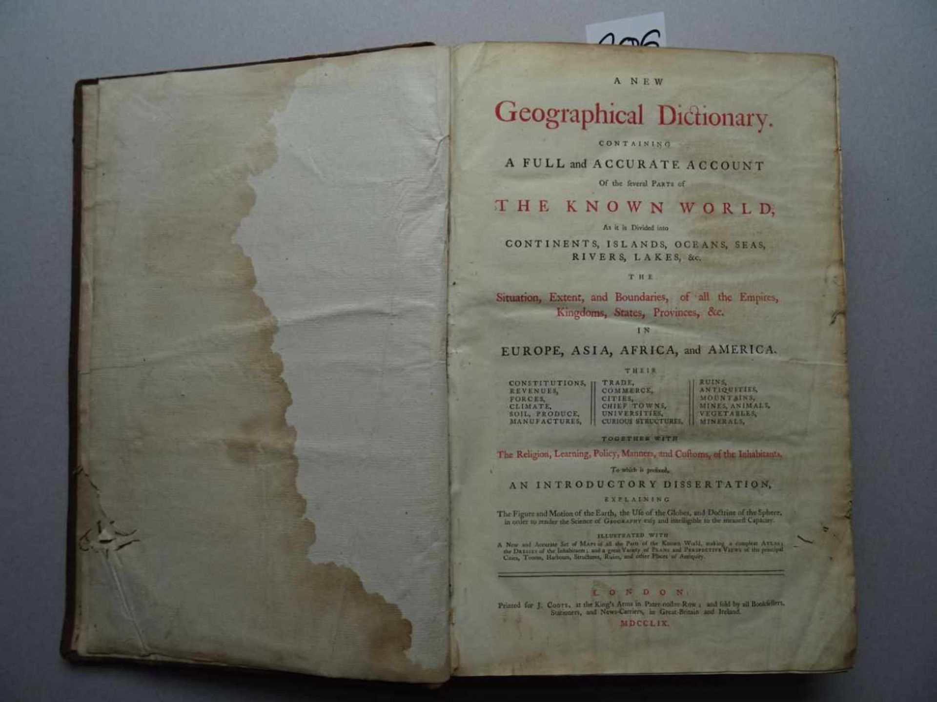 Geographical Dictionary,A new. Containing a full and accurate account Of the several Parts of The - Bild 4 aus 5