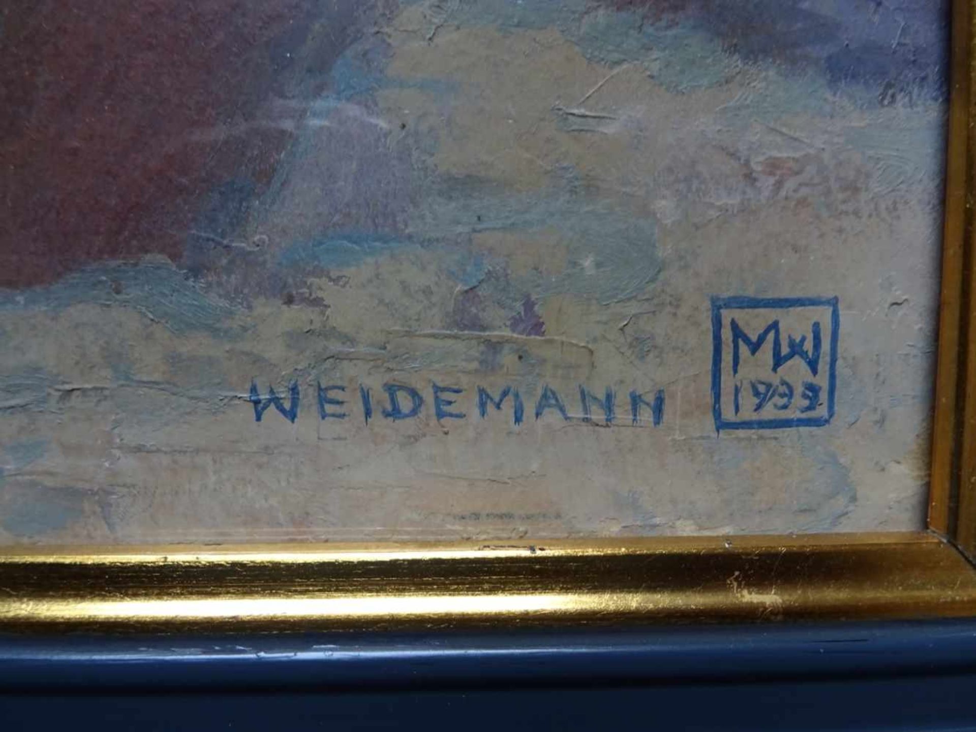 Weidemann, Magnus(Hamburg 1880 - 1967 Keitum). Am Roten Kliff (auf Sylt). Öl auf Pappe (?). 1933. - Bild 4 aus 6