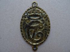 Marine.- Lotsenabzeichender Insel Helgoland. Ovale Bronze, um 1790. 7,5 x 4,5 cm.Vorderseite mit