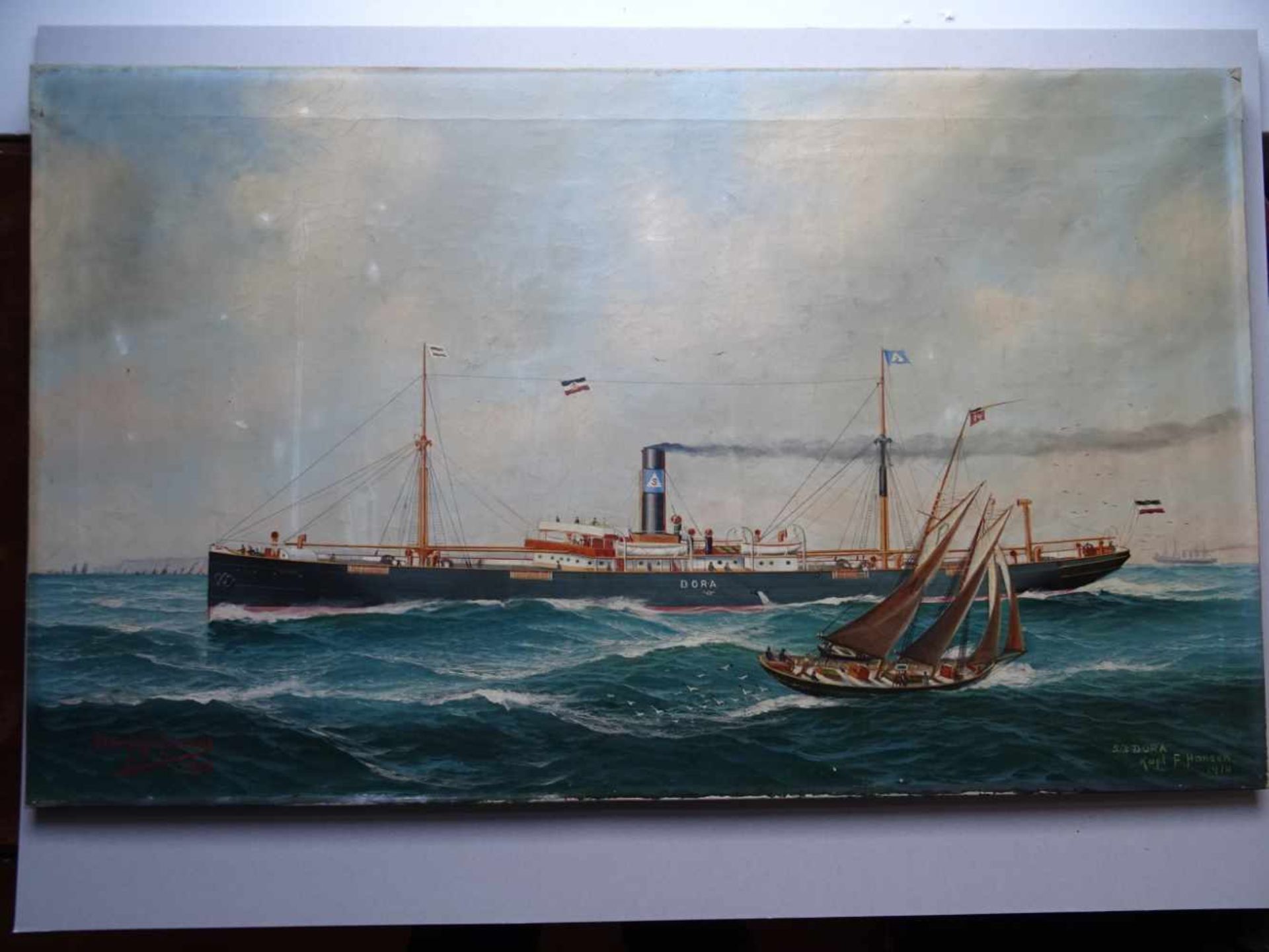 Mohrmann, John-Henry(Estebrügge 1857 - 1916 Bloomsbury/Kanada). Kapitänsbild S/S 'Dora' Kapt. F. - Bild 2 aus 6