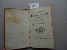Sprachwissenschaft.- Adler, J.G.C.Brevis Linguae Syriacae institutio in usum tironum edita.