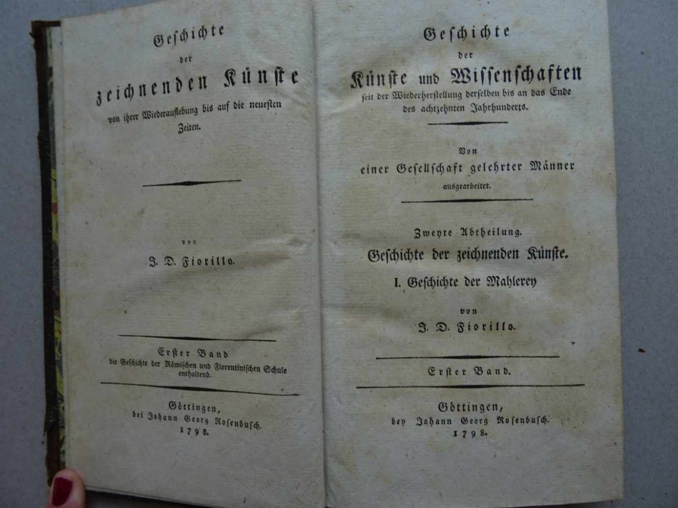 Kunst.- Fiorillo, J.D.Geschichte der zeichnenden Künste von ihrer Wiederauflebung bis auf die - Image 2 of 3