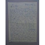 Brod, Max(Schriftsteller; Prag 1884 - 1968 Tel Aviv). Eigenhändiger Brief an den Philosophen und