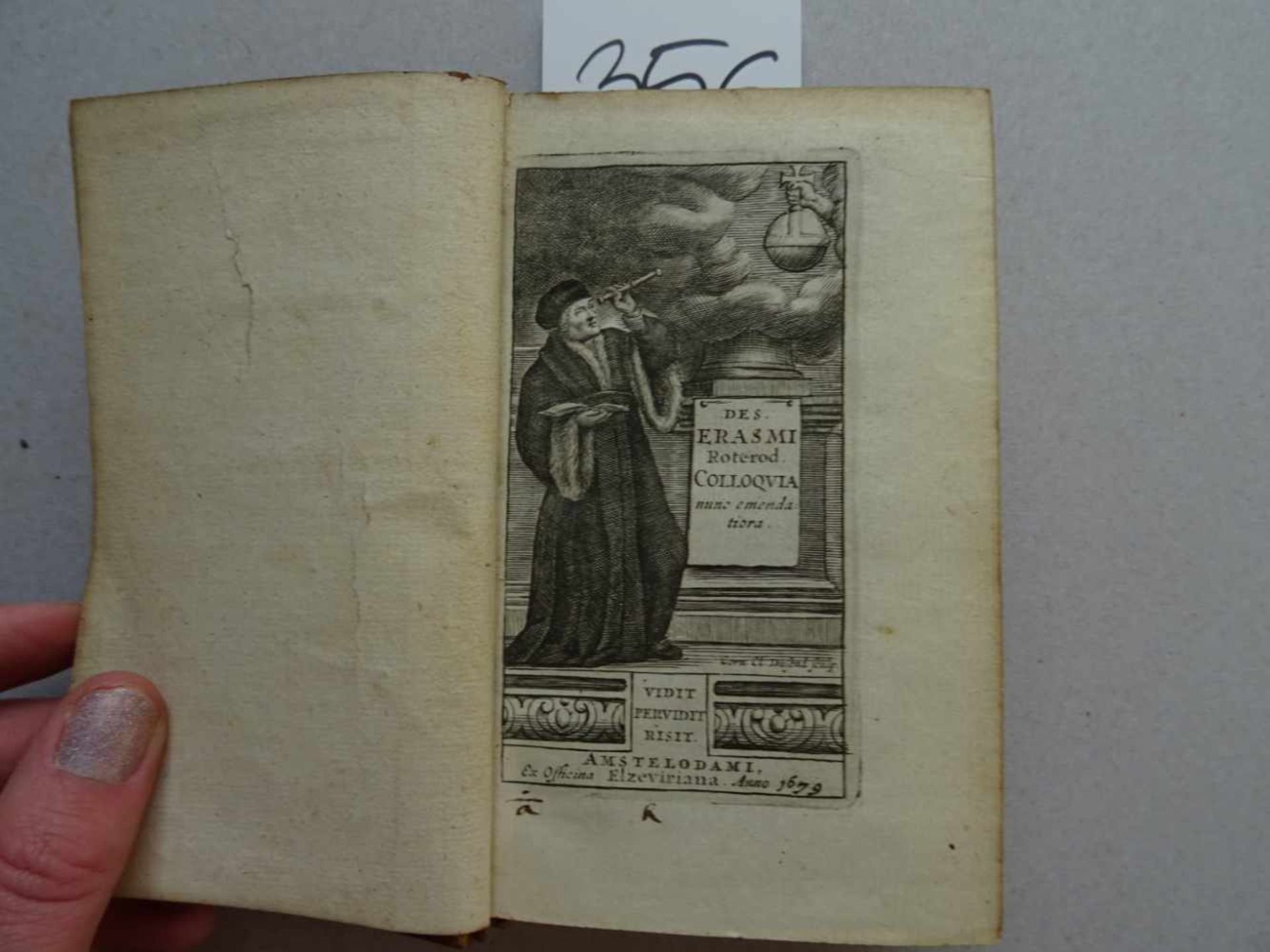 Erasmus von Rotterdam, D.Colloquia nunc emendatoria. Amsterdam, Elzevier, 1679. 9 Bll., 672 S. Mit