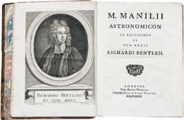 Manilius, M.Astronomicon. Ex recensione et cum notis Richardi Bentleii. London, Woodfall, 1739. XVI,