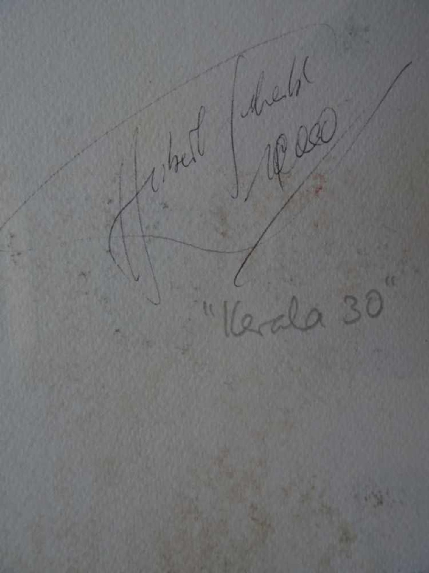Scheibl, Hubert(Gmunden/Österreich 1952). Kerala 30. Aquarell auf Papier. Um 2000. Verso signiert, - Bild 4 aus 4