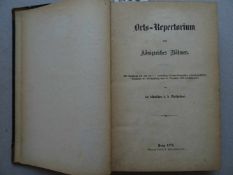 Tschechien.- Orts-Repertoriumdes Königreiches Böhmen. Prag, Verlag der k. k. Statthalterei, 1872.
