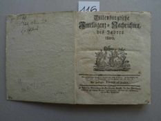 Zeitungen.- DillenburgischeIntelligenz-Nachrichten, des Jahres 1800. I.-LII. Stück in 1 Bd.