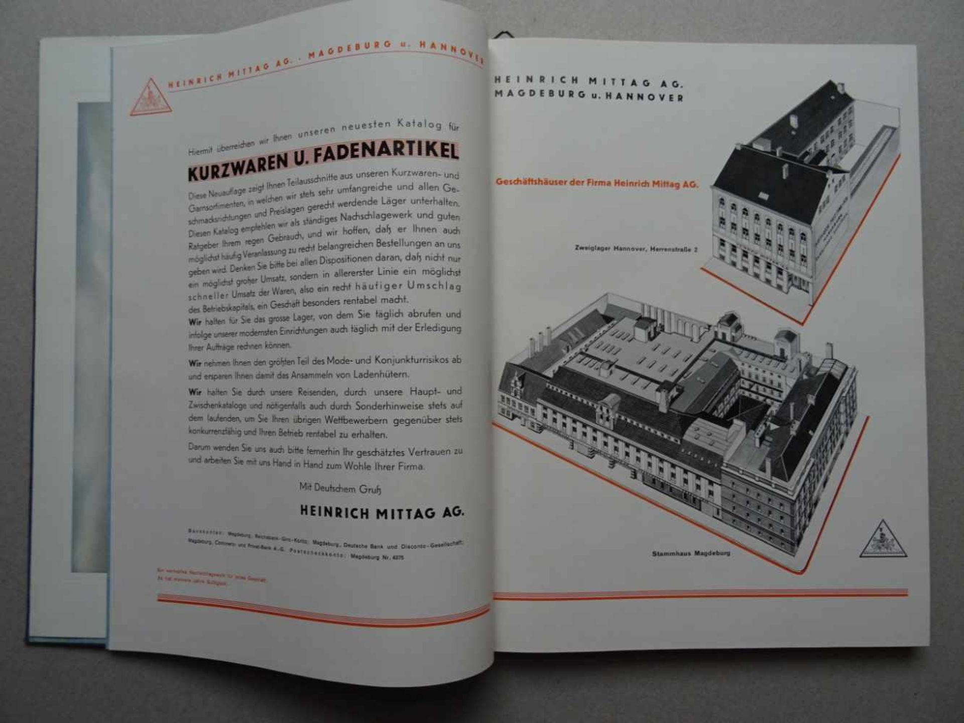 Firmenkataloge.Heinrich Mittag AG. Kurzwaren-Katalog Ausgabe D. Magdeburg u. Hannover, um 1936. - Bild 3 aus 6