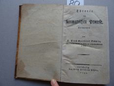 Recht.- Schmidt, E.G.Theorie der summarischen Processe. Entworfen. Leipzig, Böhme, 1791. 30 Bll.,