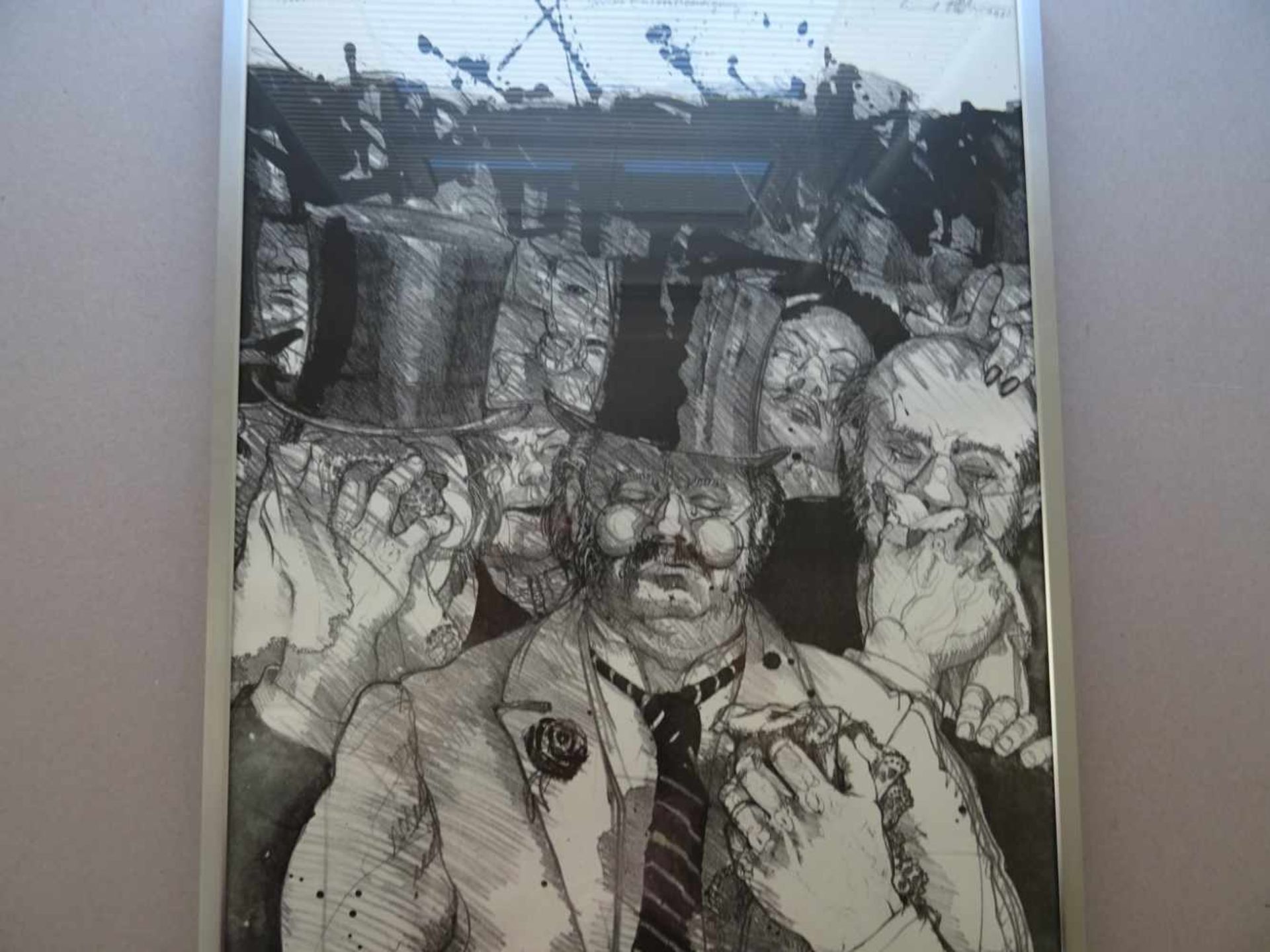 Göttlicher, Erhard(Graz 1945). James Ensors Beerdigung. Lithographie, 1980. Nummeriert, betitelt, - Bild 2 aus 5