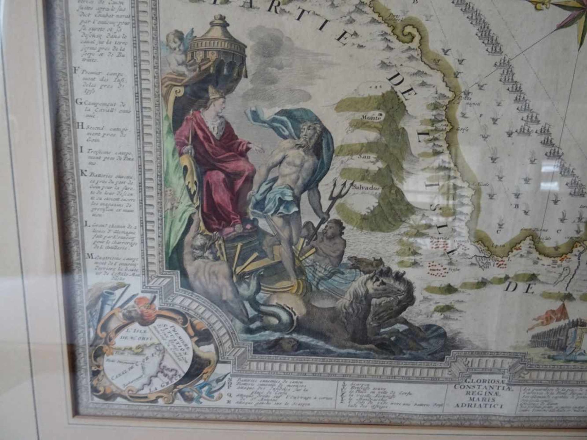 Griechenland.Plan du siege de Corfu par terre et par mer ... Kolorierte Kupferstichkarte von J.B. - Bild 6 aus 6