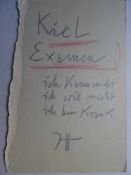 Janssen, Horst(Hamburg 1929 - 1995). Kiel Examen, ich kann nicht, ich will nicht, ich bin krank.